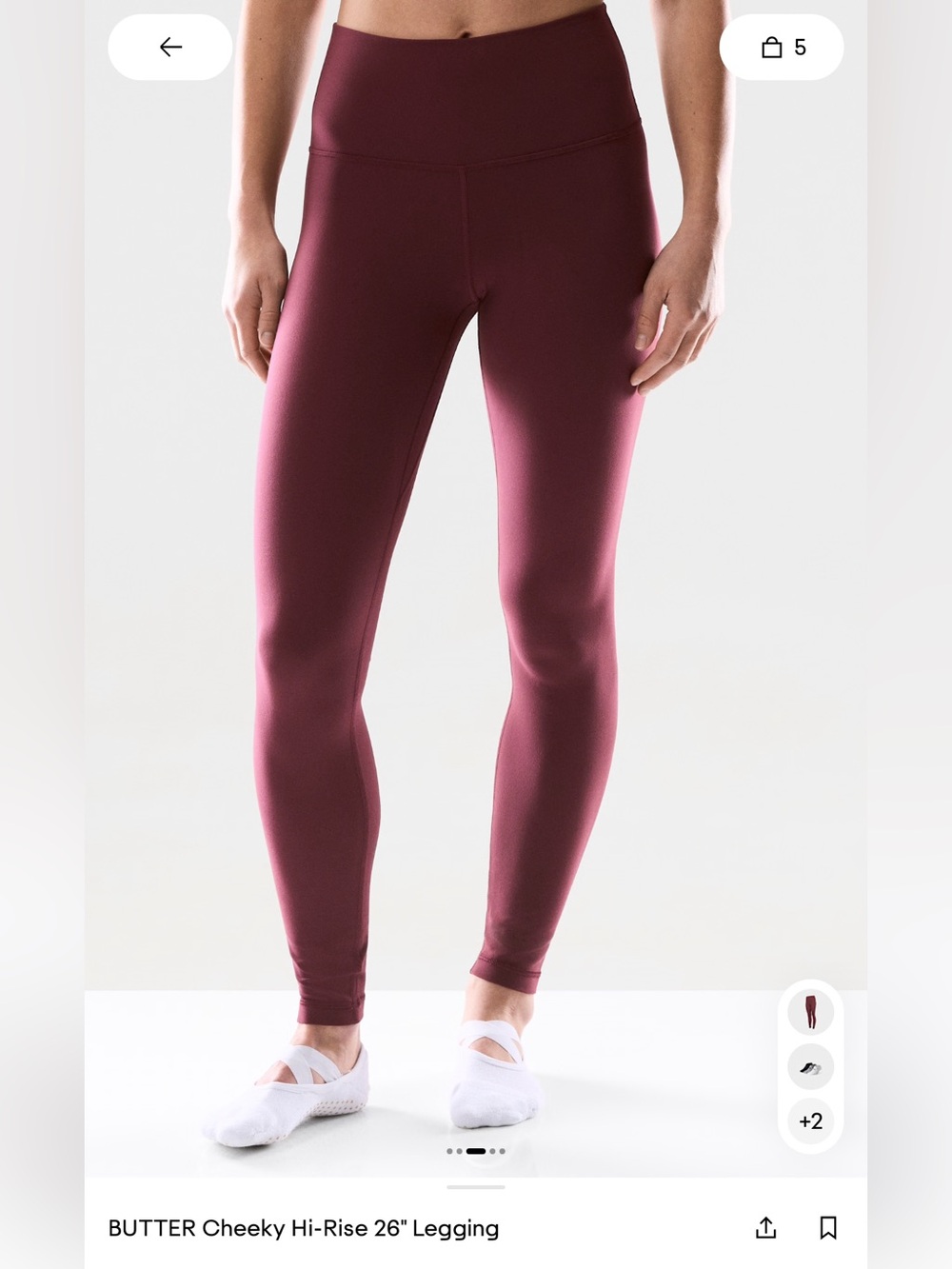 BUTTER Cheeky Hi-Rise 26" Legging - sumac Burgundy